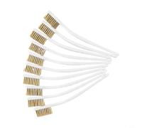 Brosse métallique en laiton pour enlever la rouille du métal, 10 brosses de nettoyage industrielles avec poils en laiton et poignée en plastique, compatible avec barbecue