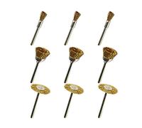 Brosse métallique for perceuse, 9 pièces, tige de 1/8 po, brosses métalliques, meule coupelle en laiton for meuleuse, 3,2 x 44 mm