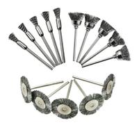 Brosse métallique, foret, polissage, meule, acier, laiton, Mini outil rotatif for outils à main Dremel(15PCS)