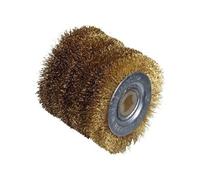 Brosse métallique large - fil laitonné de 0,3mm - Ø60mm - L60mm