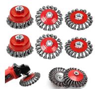 Brosse Metallique M14 pour Perceuse Meuleuse D'angle, 75mm Brosse Conique et 100mm Ponçage Roue en fil D'acier à Nœud Torsadé pour Dérouillage Polissage