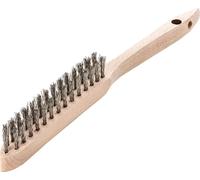 Brosse métallique manuelle inoxydable ondulée 0,35mm 2 rangées Lessmann