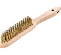 Brosse métallique manuelle laiton ondulé 0,35mm 4 rangées Lessmann