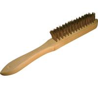BROSSE METALLIQUE MANUELLE MANCHE BOIS 295X35 ACIER LAITONNE 4 RANGS REFLEX 720.291
