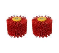 Brosse Metallique Meuleuse, Brosse Fartools 2 brosses à tambour en fil abrasif rouge, ébavurage, polissage, roue de polissage(120)