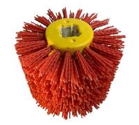Brosse Metallique Meuleuse, Brosse Fartools Brosse de polissage de tambour de roue de dessin en Nylon abrasif de couleur rouge de 60 grains Uso apto para le polissage du bois