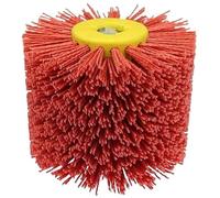 Brosse Metallique Meuleuse, Brosse Fartools Brosses à tambour en fil abrasif rouge, ébavurage, polissage, roue de polissage Uso apto para meubles, adaptateur de meuleuse d'angle en bois