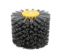 Brosse Metallique Meuleuse, Brosse Fartools Roue de polissage de tambour de fil abrasif en Nylon Uso apto para le travail des métaux du bois tête de brosse ronde meulage polissage 120x100x20mm(180#)