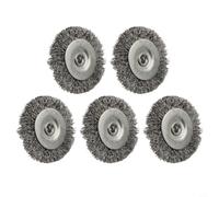 Brosse Métallique pour circulaire 2" Acier Torsadé 5pcs Brosse | Acier torsadé, 2 pouces, queue 1/4", élimine rouille et écailles, compatible perceuse