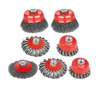 Brosse Métallique Pour Meuleuse | Jeu De 7 Brosses Métalliques Robustes | Pour Acier, Moteur, Bois, Inoxydable, Tuyau Métallique, Meulage, Carrelage, Soudure, Laiton, Carbone, Cuivre