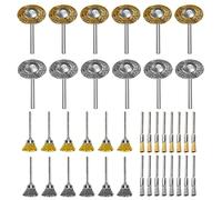 Brosse Metallique pour Perceuse, 40pcs Mini Brosse Métallique en Acier et Laiton pour Dremel Rotatifs Outils, 3 Formes avec Tige 3mm pour Polissage Dérouillage Nettoyage Ponçage