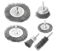 Brosse Metallique pour Perceuse, 6 Pcs Brosses en Acier pour Visseuse Perceuse pour le Nettoyage de la Rouille, Corrosion, Peinture