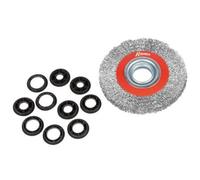 Brosse métallique pour touret diamètre 150mm avec 5 bagues