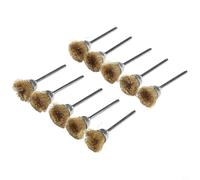 Brosse Métallique Rotative en Laiton pour Polissage et Décapage | pour accessoire de Meulage pour Enlever Rouille et Bavures Métal et pour bois, Queue de 3 mm, pour perceuse