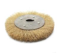 Brosse métallique sertie en cuivre pur disque de polissage pour meuleuse, fil plat souple pour le traitement du métal et le nettoyage de la rouille, disponible en plusieurs tailles (200 mm x 32 mm)