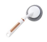 Brosse Métallique - Tampon De Gommage De 22x8,5 Cm, Poils en Acier Inoxydable, Brosse À Vaisselle Réutilisable avec Poignée Non Glissée | Épurateur De Nettoyage De Carreaux pour Comptoirs, Planches À