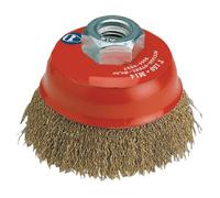 Brosse meuleuse - SCID - Coupe acier laitonné ondulé - Ø 100mm - Bois, Métal, Pierre