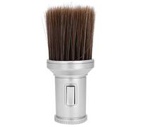 Brosse multifonctionnelle pour cheveux cassés, brosse pour barbier, plumeau pour le cou, douce et légère, respectueuse de la peau, poignée facile à prendre en main pour le rasage (Argent)