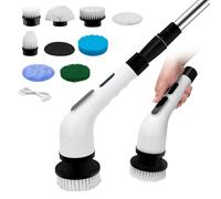 Brosse Nettoyage Electrique, 9 en 1 Brosse Rotative Nettoyage, PoignéE RéGlable avec Foret Interchangeable Et éCran LED, Convient pour La Salle De Bain, La Cuisine, La Voiture Et Le Sol