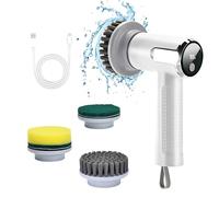 Brosse Nettoyage Electrique avec 3 têtes de Brosse, 2 Vitesses, Batterie 3000mAh, avec écran LCD et Harnais, Brosse de Nettoyage pour Carreaux, douches, Verre, Salle de Bain