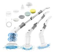 Brosse Nettoyage Electrique, Brosse Rotative Nettoyage sans Fil avec 550 RPM, 8 Têtes Interchangeables et 2 Vitesses Ajustables, Electric Spin Scrubber pour Salle de Bain, Plancher, Voiture
