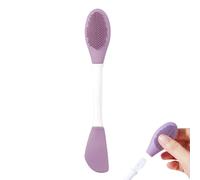 Brosse nettoyante pour le visage en silicone - Brosse faciale à double tête pour un nettoyage en profondeur, outil de nettoyage des pores à poignée ergonomique, de lavage professionnelle du vis