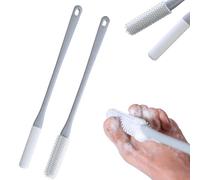 Brosse nettoyante pour les espaces entre les orteils, brosse de massage pour les coutures des orteils, brosse à long manche en silicone pour nettoyer les espaces entre les orteils (A)