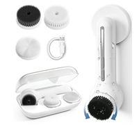 Brosse Nettoyante pour Visage Électrique, TOUCHBeauty Brosse Faciale Rechargeable Nettoyage en Profondeur des Pores, 3 Têtes de Brosse, 2 Sens de Rotation, 6 Vitesses, Étanche, Blanc