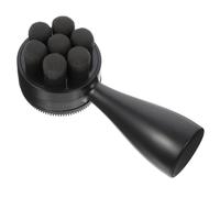 Brosse Nettoyante Visage à Double Tête Noir Manuelle en Silicone | Pointe Fleur, Tenue Verticale, Exfoliation Douce et Massage, Format Compact pour Soins du Visage Quotidiens