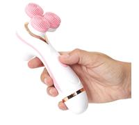 Brosse Nettoyante Visage ""2 Têtes"" 17cm Blanc