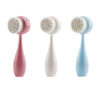 Brosse Nettoyante Visage en Silicone 3 Pièces, Double Face | Conception à Rainures, Manche Autoportant, Nettoyage en Profondeur des Pores, Lot de Trois