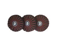 Brosse Nylon Abrasifs 3 pièces arbre monté de fil d'émeri meulage roue radiale brosse polissage abrasif for bois surface irrégulière(MIX)