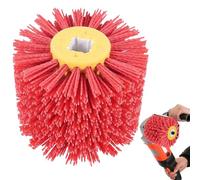 Brosse Nylon Abrasifs 80 Grain: 120x100mm Brosse de polissage, Brosse de Meulage pour Nettoyer/Dérouiller/Dégriser/ébavurer Compatible avec Rénovateur Exterieur (Rouge)