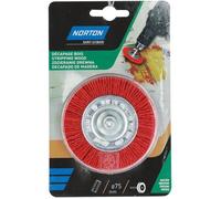 Brosse circulaire en nylon rouge Norton Ø 75 mm pour perceuse