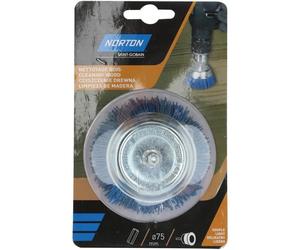 Brosse perceuse coupe nylon bleu 75 Norton
