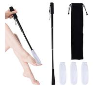 Brosse Pieds Douche à Long Manche, Brosse Entre Orteils avec Housse Douce e Lavables, Idéale Douche, Seniors, Femmes Enceintes,Manche Télescopique (43-85 cm)