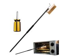 Brosse Pierre à Pizza | Brosse de Four à Pizza en Laiton avec Grattoir,Brosse de Nettoyage Et Grattoir Pour Mur De Four à Pizza