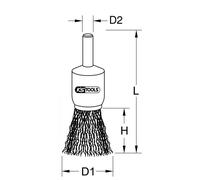 KS TOOLS Brosse pinceau en fil d'acier 0,3 mm Ø 19 mm - 340.0016