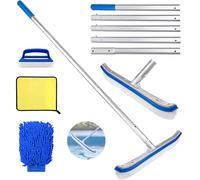 Brosse Piscine avec Manche 180cm,Balai Piscine Brosse 45cm,Brosse Nettoyage Piscine,Kit Nettoyage Piscine,pour Nettoyer Le Fond et Les parois de la Piscine et sols sans Effort