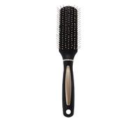 Brosse Plate Démêlante à Massage, Plastique Noir, pour Cheveux Longs Épais