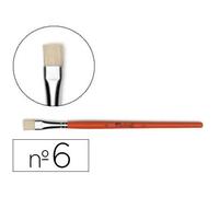 Brosse plate raphaël soie de porc nº6 virole fer blanc nickelé