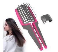 Brosse pliable Hairflex - Brosse flexible démêlante pour cheveux raides longs, épais et bouclés naturels (Rose)