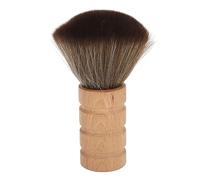 Brosse plume pour le cou, dépoussiéreur de salon de coiffure avec poils en nylon doux et manche en bois, outil léger pour balayer les poils du visage et du cou, adapté aux
