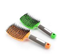 Brosse Poil de Sanglier- 2 Brosses à Cheveux en Poils de sanglier- Brosse Cheveux Demelante, peut Diffuser L'huile Capillaire, Lisser les Frisottis, Ventiler et Accélérer le Séchage