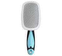 Brosse pour Animaux de Compagnie 360° Rotation, Peigne Démêloir Anti - Rayures pour Petits Animaux avec Tête Blanche et Manche Bleu - Matériaux Durables en Acier Inoxydable, (tête blanche manche bleu)