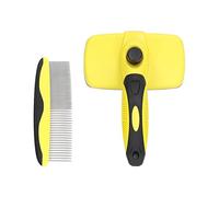 Brosse pour animaux de compagnie d'entretien sans effort |Un bouton libère des cheveux et des tapis flottants |Brosse de démêlage pour chiens/chats |Dents douces en acier