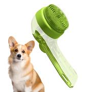 Brosse pour bain de chien - Brosse douce avec manche pour laver les chiens - Pour animaux à poils courts et longs, pour après-shampoing, spray et voyage