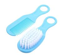 Brosse pour Bébé et Peigne de Massage pour -né, Bleu | Kit 1 Set, Pp et Tpe, Brosse Douce et Peigne, Anti-statique, pour Nourrisson