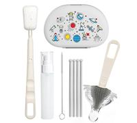 Brosse pour biberon | avec égouttoir et outils de nettoyage - Brosses pour le nettoyage, pour couvercles, pailles, tire-lait, collecteur de lait maternel, fentes et rainures