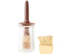 Brosse pour bouteille d'huile, brosse de cuisson pour huile et sauce 200 ml - Flacon distributeur d'huile compte-gouttes en silicone pour la cuisine, la friture, la pâtisserie, le barbecue, les